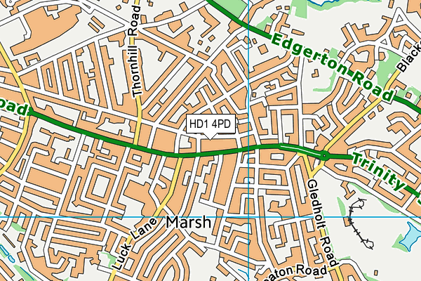 HD1 4PD map - OS VectorMap District (Ordnance Survey) HD1 4PD map - OS VectorMap District (Ordnance Survey)