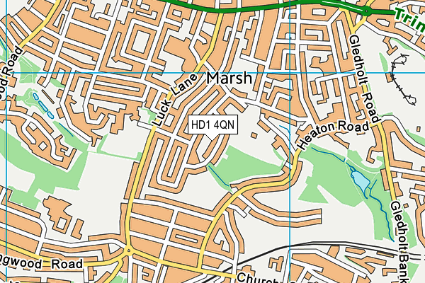 HD1 4QN map - OS VectorMap District (Ordnance Survey) HD1 4QN map - OS VectorMap District (Ordnance Survey)