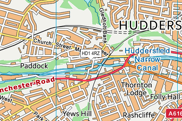 HD1 4RZ map - OS VectorMap District (Ordnance Survey) HD1 4RZ map - OS VectorMap District (Ordnance Survey)