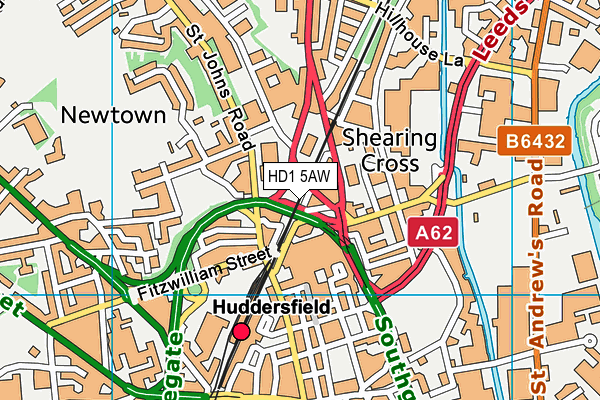 HD1 5AW map - OS VectorMap District (Ordnance Survey) HD1 5AW map - OS VectorMap District (Ordnance Survey)