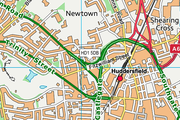 HD1 5DB map - OS VectorMap District (Ordnance Survey)