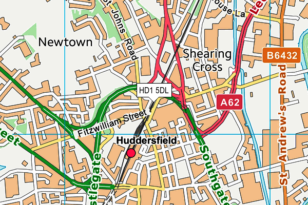 HD1 5DL map - OS VectorMap District (Ordnance Survey)