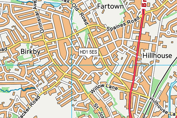 HD1 5ES map - OS VectorMap District (Ordnance Survey)
