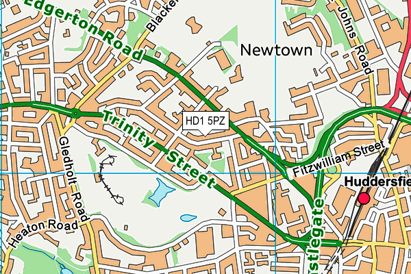 HD1 5PZ map - OS VectorMap District (Ordnance Survey) HD1 5PZ map - OS VectorMap District (Ordnance Survey)