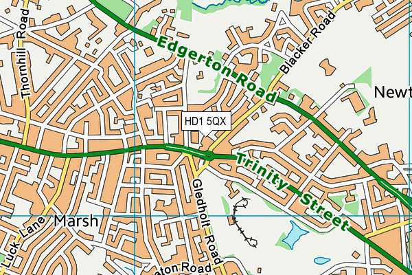 HD1 5QX map - OS VectorMap District (Ordnance Survey) HD1 5QX map - OS VectorMap District (Ordnance Survey)