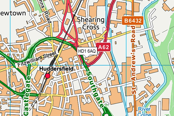 HD1 6AQ map - OS VectorMap District (Ordnance Survey) HD1 6AQ map - OS VectorMap District (Ordnance Survey)