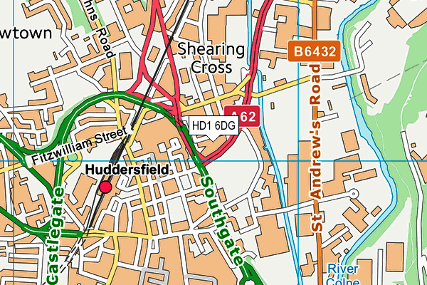HD1 6DG map - OS VectorMap District (Ordnance Survey) HD1 6DG map - OS VectorMap District (Ordnance Survey)
