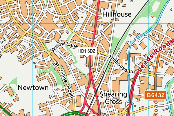 HD1 6DZ map - OS VectorMap District (Ordnance Survey) HD1 6DZ map - OS VectorMap District (Ordnance Survey)