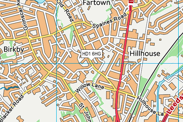 HD1 6HG map - OS VectorMap District (Ordnance Survey) HD1 6HG map - OS VectorMap District (Ordnance Survey)