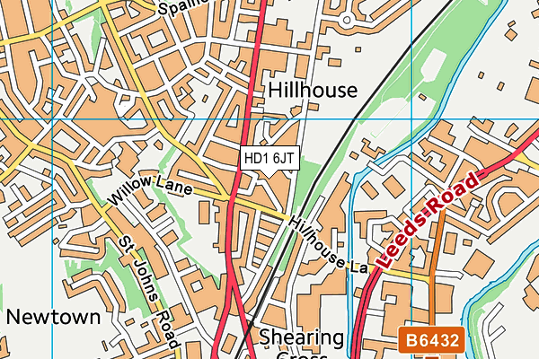 HD1 6JT map - OS VectorMap District (Ordnance Survey) HD1 6JT map - OS VectorMap District (Ordnance Survey)