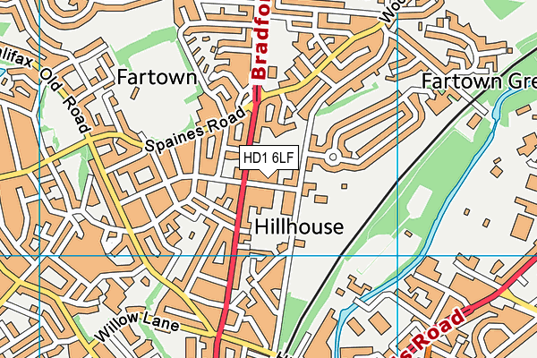 HD1 6LF map - OS VectorMap District (Ordnance Survey) HD1 6LF map - OS VectorMap District (Ordnance Survey)