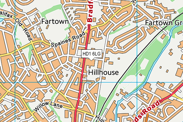 HD1 6LG map - OS VectorMap District (Ordnance Survey)
