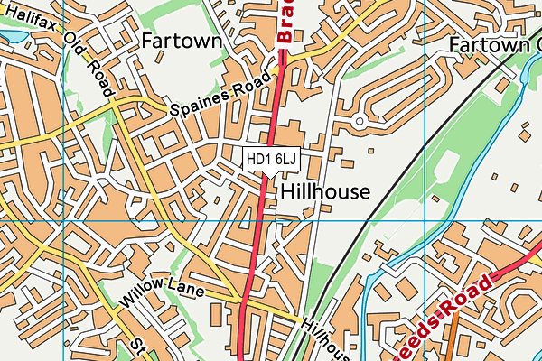HD1 6LJ map - OS VectorMap District (Ordnance Survey) HD1 6LJ map - OS VectorMap District (Ordnance Survey)