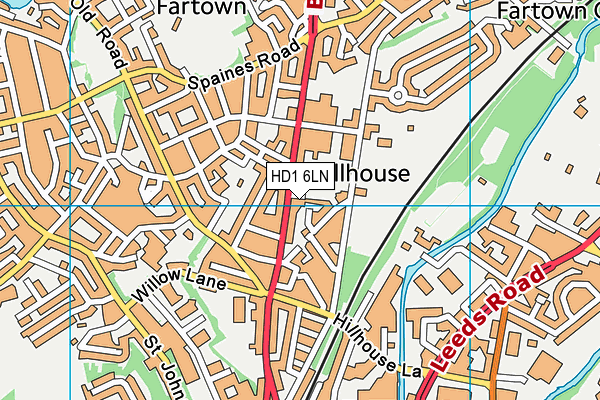 HD1 6LN map - OS VectorMap District (Ordnance Survey) HD1 6LN map - OS VectorMap District (Ordnance Survey)
