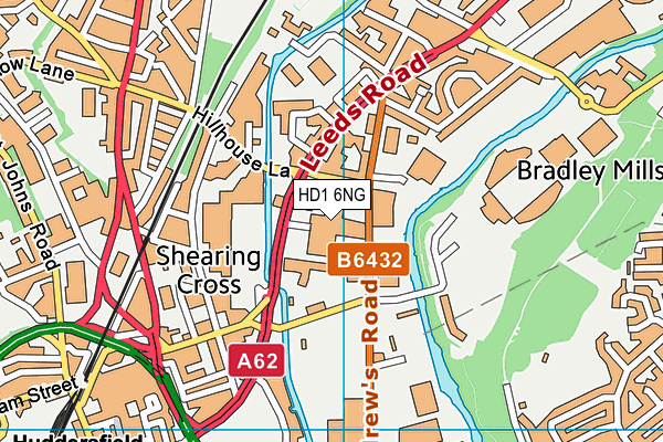 HD1 6NG map - OS VectorMap District (Ordnance Survey)