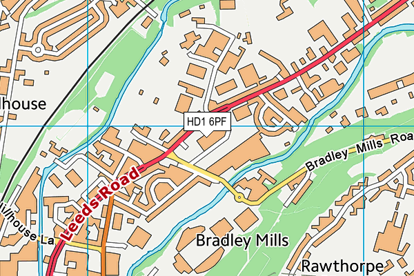 HD1 6PF map - OS VectorMap District (Ordnance Survey)
