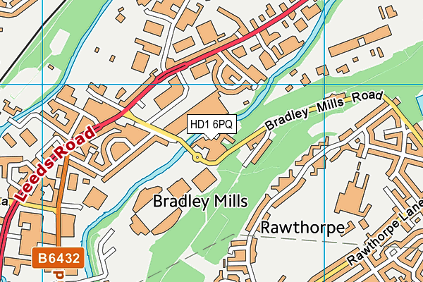 HD1 6PQ map - OS VectorMap District (Ordnance Survey)