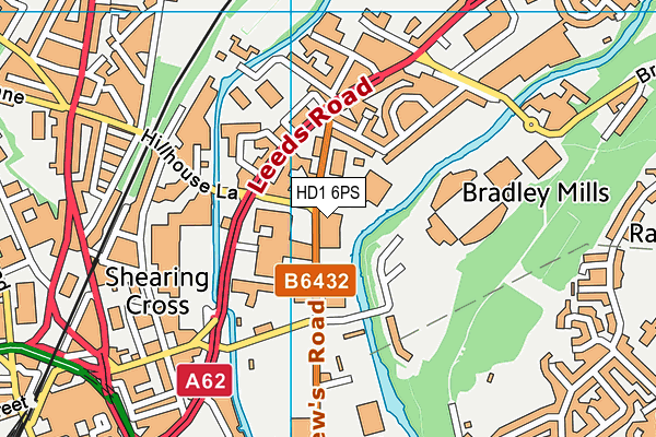 HD1 6PS map - OS VectorMap District (Ordnance Survey)