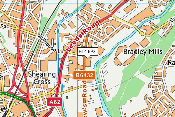 HD1 6PX map - OS VectorMap District (Ordnance Survey) HD1 6PX map - OS VectorMap District (Ordnance Survey)