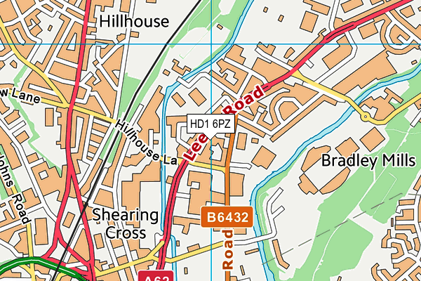 HD1 6PZ map - OS VectorMap District (Ordnance Survey) HD1 6PZ map - OS VectorMap District (Ordnance Survey)