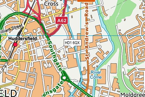 HD1 6QX map - OS VectorMap District (Ordnance Survey) HD1 6QX map - OS VectorMap District (Ordnance Survey)