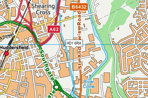 HD1 6RA map - OS VectorMap District (Ordnance Survey) HD1 6RA map - OS VectorMap District (Ordnance Survey)