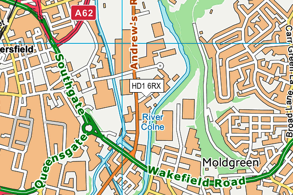 HD1 6RX map - OS VectorMap District (Ordnance Survey) HD1 6RX map - OS VectorMap District (Ordnance Survey)