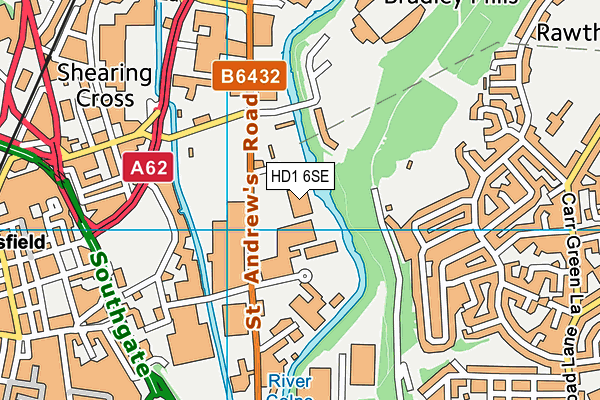 HD1 6SE map - OS VectorMap District (Ordnance Survey) HD1 6SE map - OS VectorMap District (Ordnance Survey)