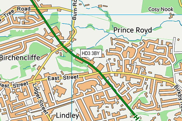 HD3 3BY map - OS VectorMap District (Ordnance Survey) HD3 3BY map - OS VectorMap District (Ordnance Survey)