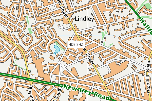 HD3 3HZ map - OS VectorMap District (Ordnance Survey)