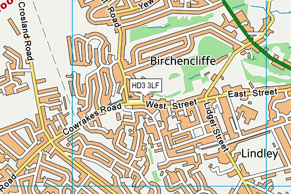 HD3 3LF map - OS VectorMap District (Ordnance Survey) HD3 3LF map - OS VectorMap District (Ordnance Survey)