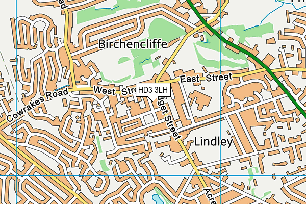 HD3 3LH map - OS VectorMap District (Ordnance Survey) HD3 3LH map - OS VectorMap District (Ordnance Survey)