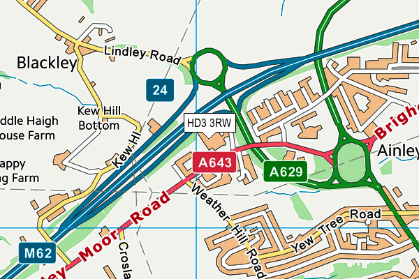 HD3 3RW map - OS VectorMap District (Ordnance Survey) HD3 3RW map - OS VectorMap District (Ordnance Survey)