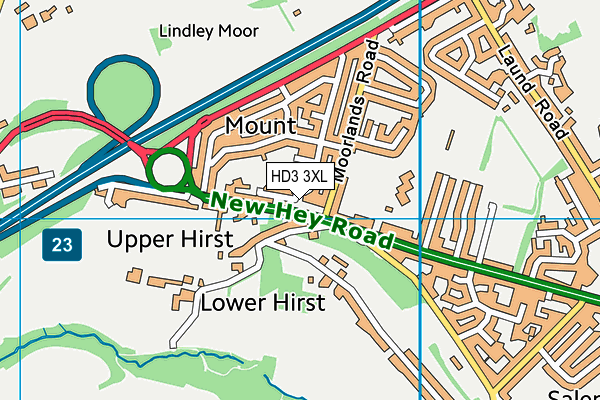 HD3 3XL map - OS VectorMap District (Ordnance Survey) HD3 3XL map - OS VectorMap District (Ordnance Survey)