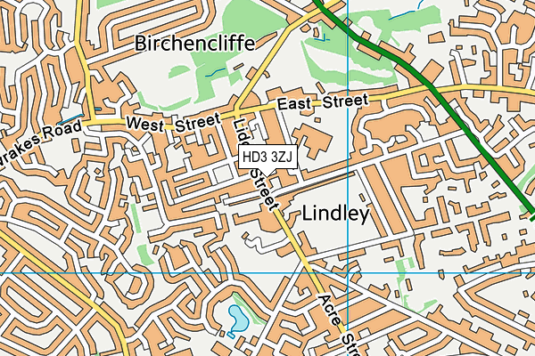 HD3 3ZJ map - OS VectorMap District (Ordnance Survey) HD3 3ZJ map - OS VectorMap District (Ordnance Survey)