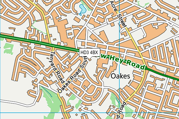 HD3 4BX map - OS VectorMap District (Ordnance Survey)