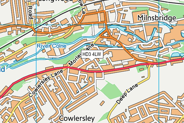 HD3 4LW map - OS VectorMap District (Ordnance Survey) HD3 4LW map - OS VectorMap District (Ordnance Survey)