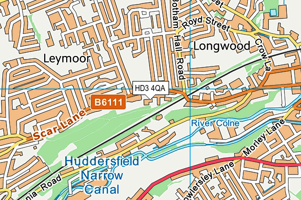HD3 4QA map - OS VectorMap District (Ordnance Survey) HD3 4QA map - OS VectorMap District (Ordnance Survey)
