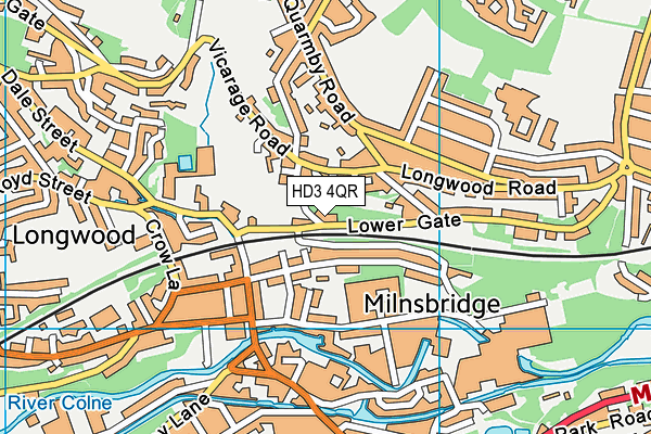 HD3 4QR map - OS VectorMap District (Ordnance Survey) HD3 4QR map - OS VectorMap District (Ordnance Survey)