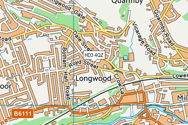 HD3 4QZ map - OS VectorMap District (Ordnance Survey) HD3 4QZ map - OS VectorMap District (Ordnance Survey)