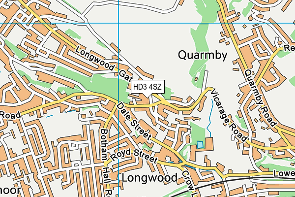 HD3 4SZ map - OS VectorMap District (Ordnance Survey) HD3 4SZ map - OS VectorMap District (Ordnance Survey)
