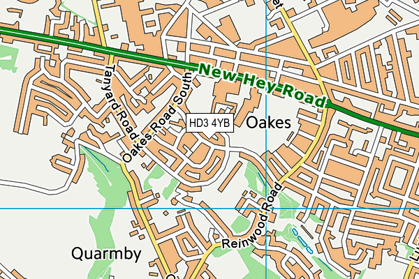 HD3 4YB map - OS VectorMap District (Ordnance Survey) HD3 4YB map - OS VectorMap District (Ordnance Survey)