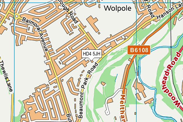 HD4 5JH map - OS VectorMap District (Ordnance Survey) HD4 5JH map - OS VectorMap District (Ordnance Survey)