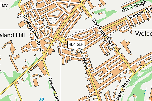 HD4 5LH map - OS VectorMap District (Ordnance Survey) HD4 5LH map - OS VectorMap District (Ordnance Survey)