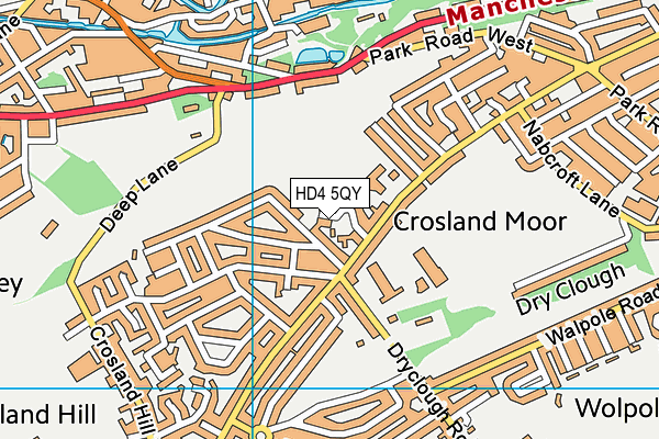 HD4 5QY map - OS VectorMap District (Ordnance Survey)
