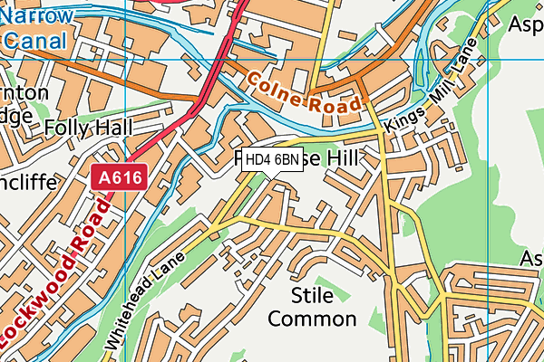HD4 6BN map - OS VectorMap District (Ordnance Survey) HD4 6BN map - OS VectorMap District (Ordnance Survey)