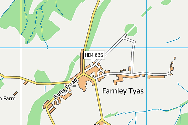 HD4 6BS map - OS VectorMap District (Ordnance Survey) HD4 6BS map - OS VectorMap District (Ordnance Survey)