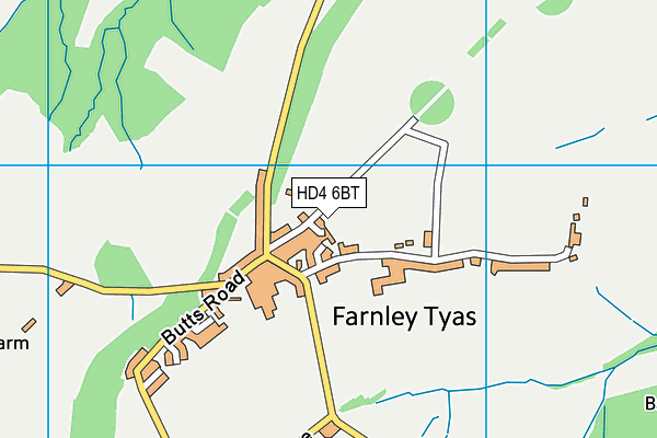 HD4 6BT map - OS VectorMap District (Ordnance Survey) HD4 6BT map - OS VectorMap District (Ordnance Survey)