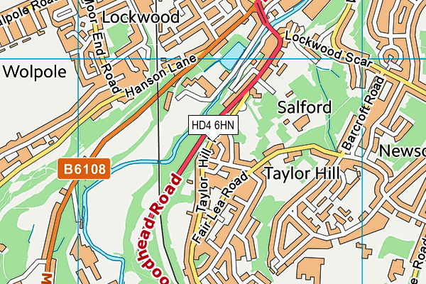 HD4 6HN map - OS VectorMap District (Ordnance Survey) HD4 6HN map - OS VectorMap District (Ordnance Survey)