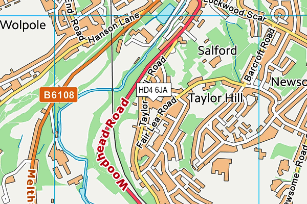 HD4 6JA map - OS VectorMap District (Ordnance Survey) HD4 6JA map - OS VectorMap District (Ordnance Survey)